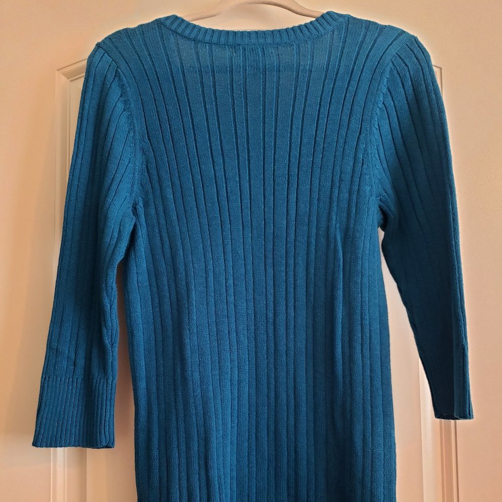 💋🌻HP🌻Teal V Neck Collar Sweater**2 for $15 BUNDLE ** - Picture 2 of 4